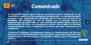 Comunicado 2/3 de Asamblea Nacional el 27 de abril,2020.